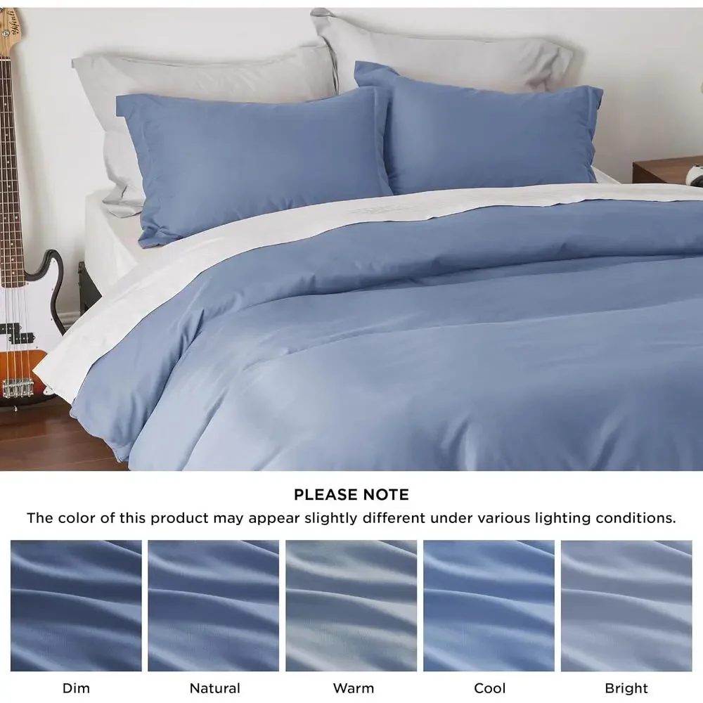 New Bedsure Slate Blue Queen Size Duvet Cover & 2 Pillow Shams 90